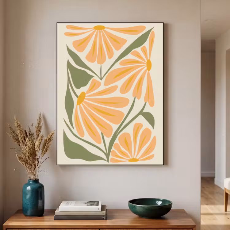 Art Frame - Blaadjes - Zachtoranje - Bloemen — 3