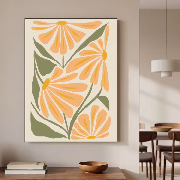 Art Frame - Blaadjes - Zachtoranje - Bloemen — 7