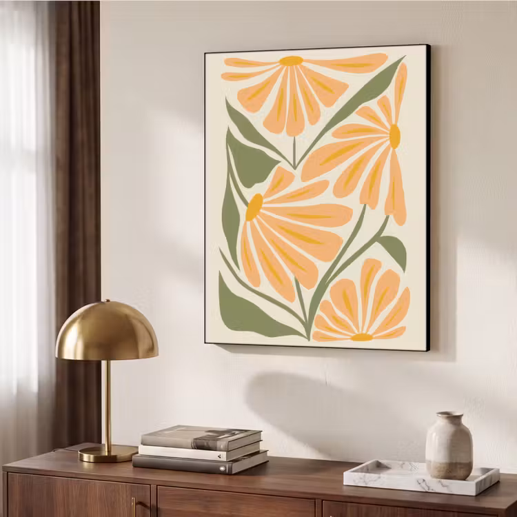 Art Frame - Blaadjes - Zachtoranje - Bloemen — 9