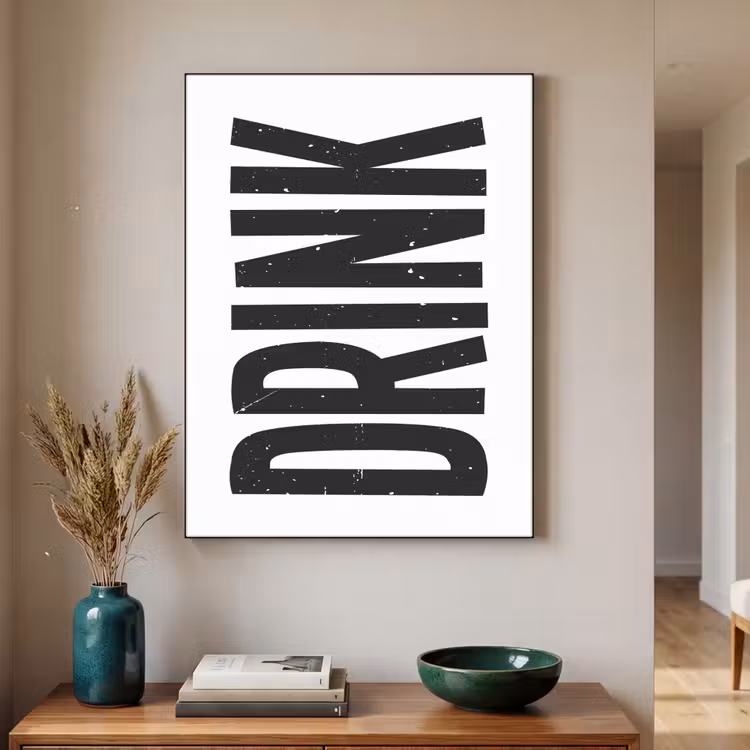 Art Frame - Drink - Zwart - Wit - Decoratie — 4