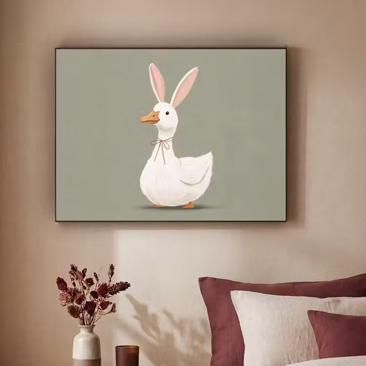 Art Frame - Eend - Konijnoren - Grijs — 3