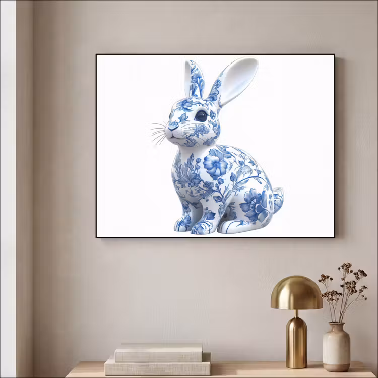 Art Frame - Delftsblauw - Haasje - Wit — 5