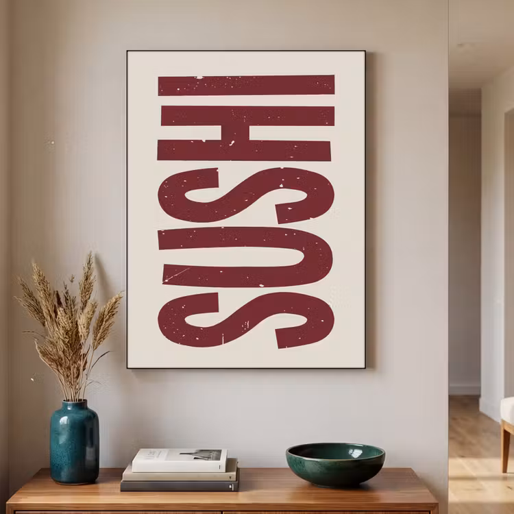 Art Frame - Sushi - Rood - Japandi - Decoratie — 4