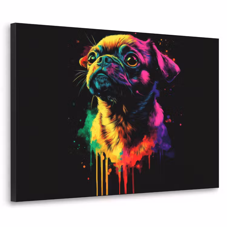 Art Frame - Puck - Hond - Verf - Kleuren — 1