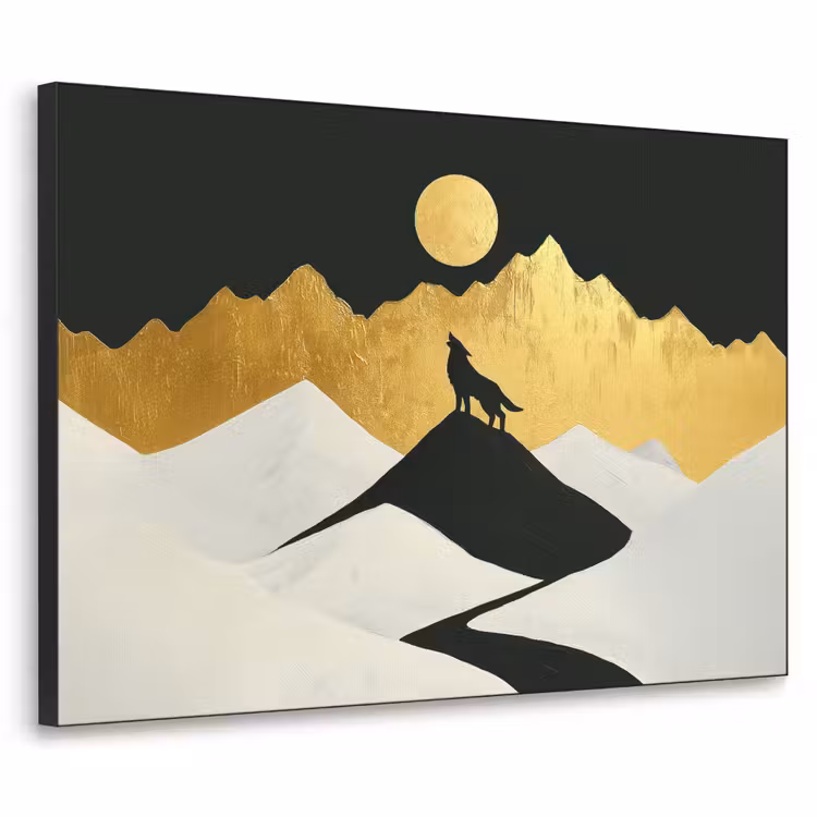 Art Frame - Wolf - Bergen - Maan - Zwart — 1