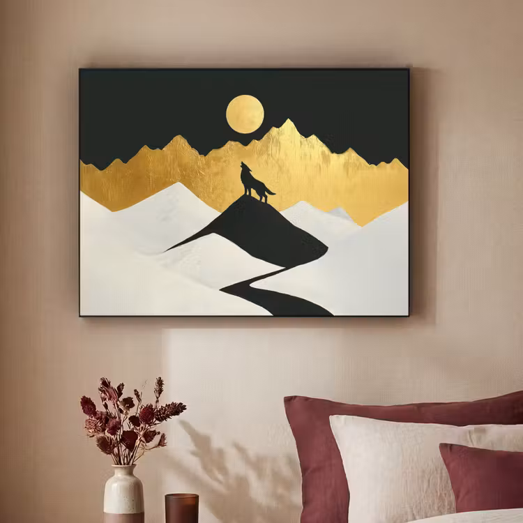 Art Frame - Wolf - Bergen - Maan - Zwart — 3