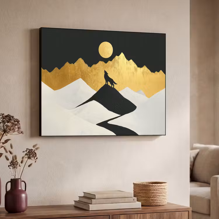 Art Frame - Wolf - Bergen - Maan - Zwart — 7