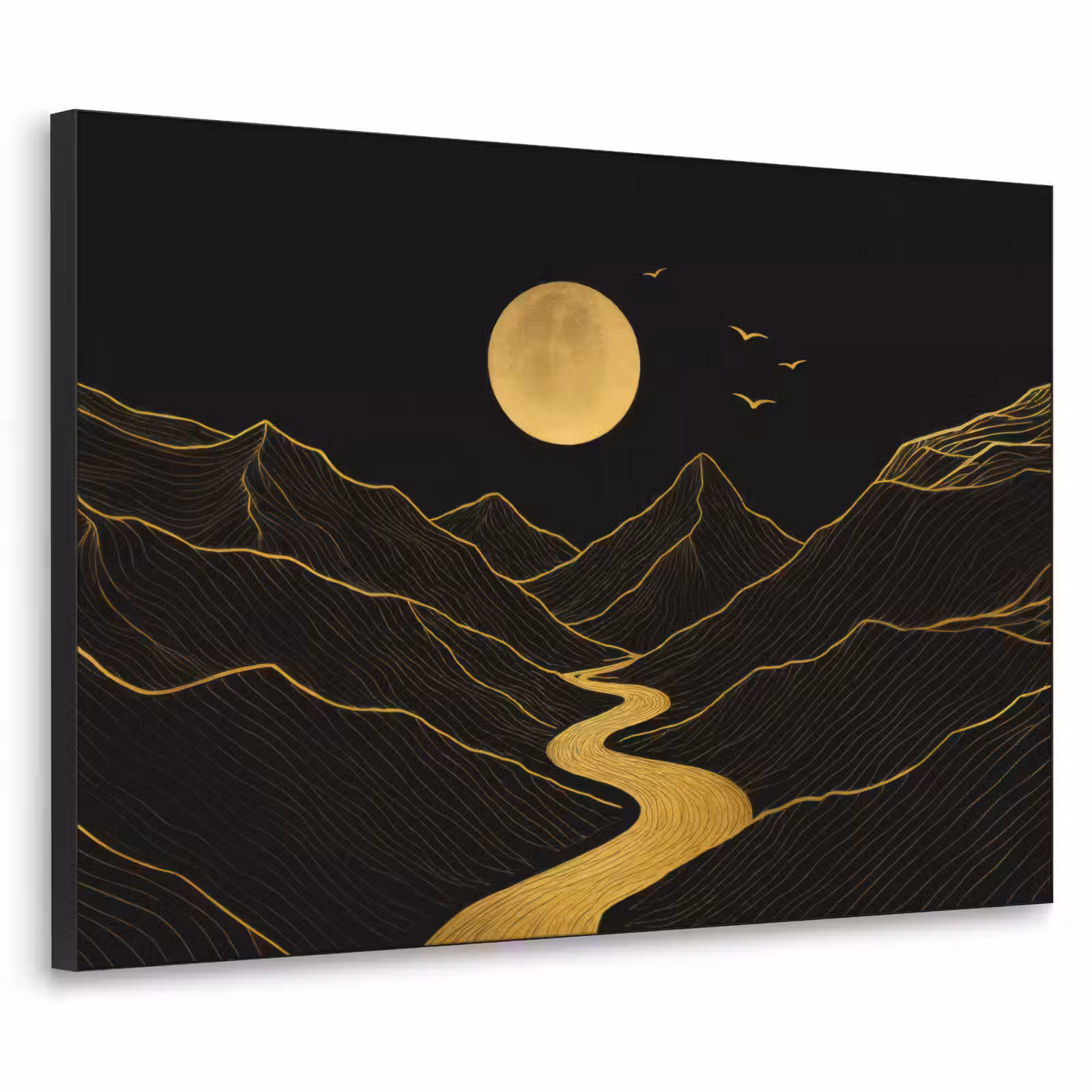 Art Frame - Rivier - Goud - Maan - Vogels — 1