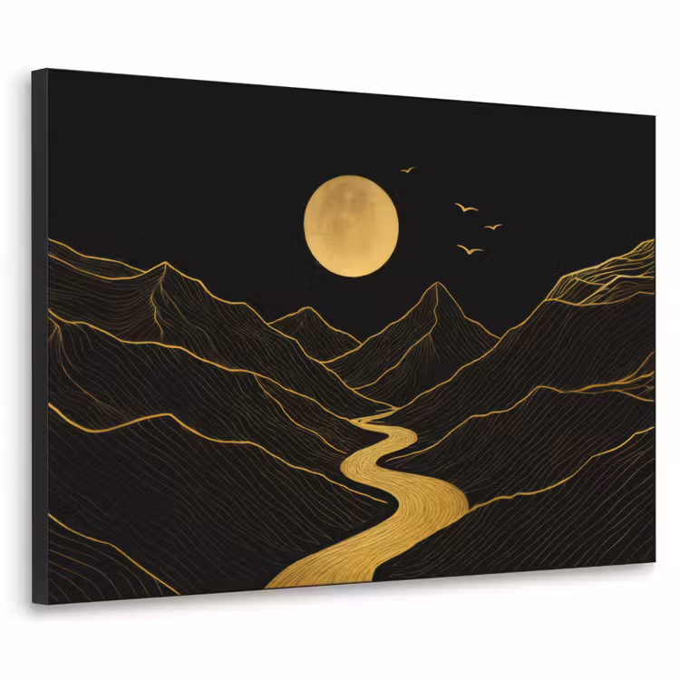 Art Frame - Rivier - Goud - Maan - Vogels — 1