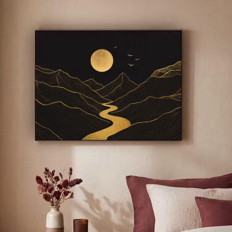 Art Frame - Rivier - Goud - Maan - Vogels — 3