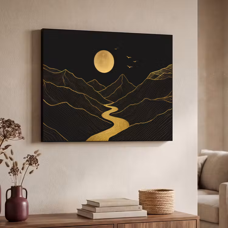 Art Frame - Rivier - Goud - Maan - Vogels — 7