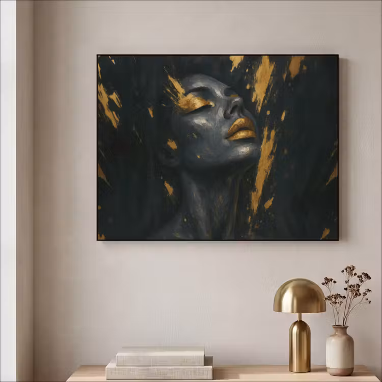 Art Frame - Gezicht - Vrouw - Verfspatten - Abstract — 5