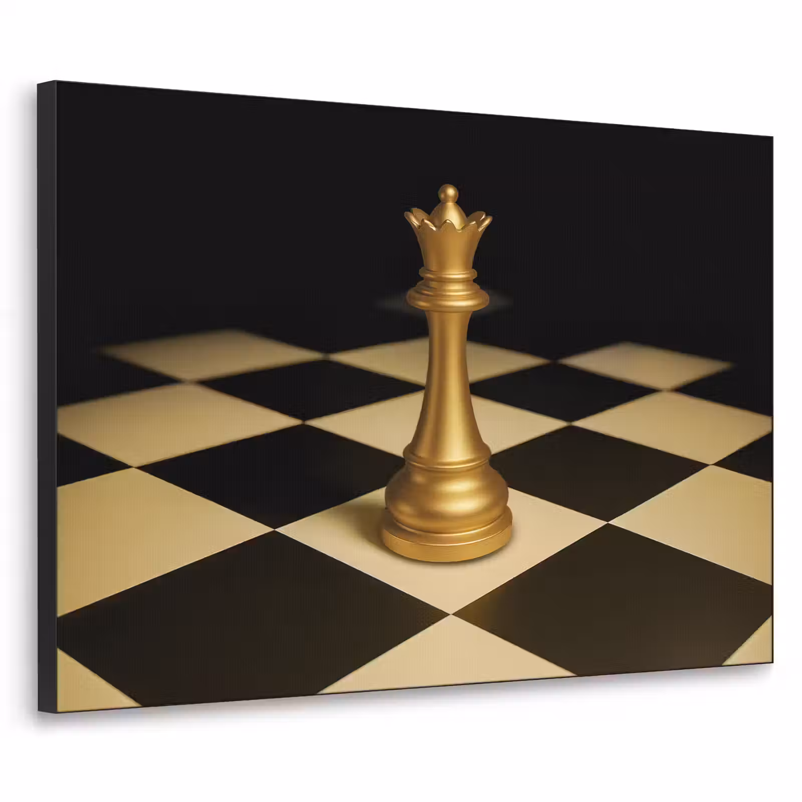 Art Frame - Koningin - Schaakstuk - Geblokt - Goud — 1