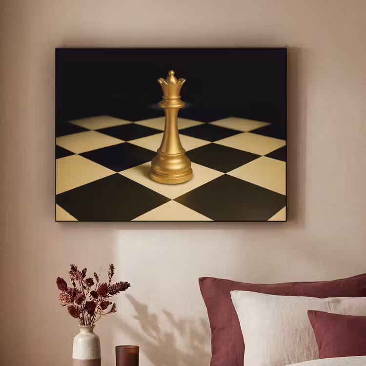 Art Frame - Koningin - Schaakstuk - Geblokt - Goud — 3