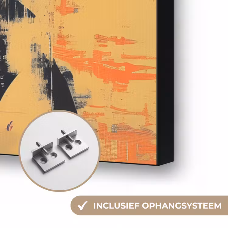 Art Frame - Retro - Vrouw - Koptelefoon - Oranje — 6