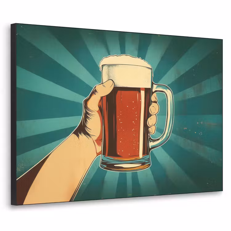 Art Frame - Bierglas - Schuim - Retro - Groen — 1
