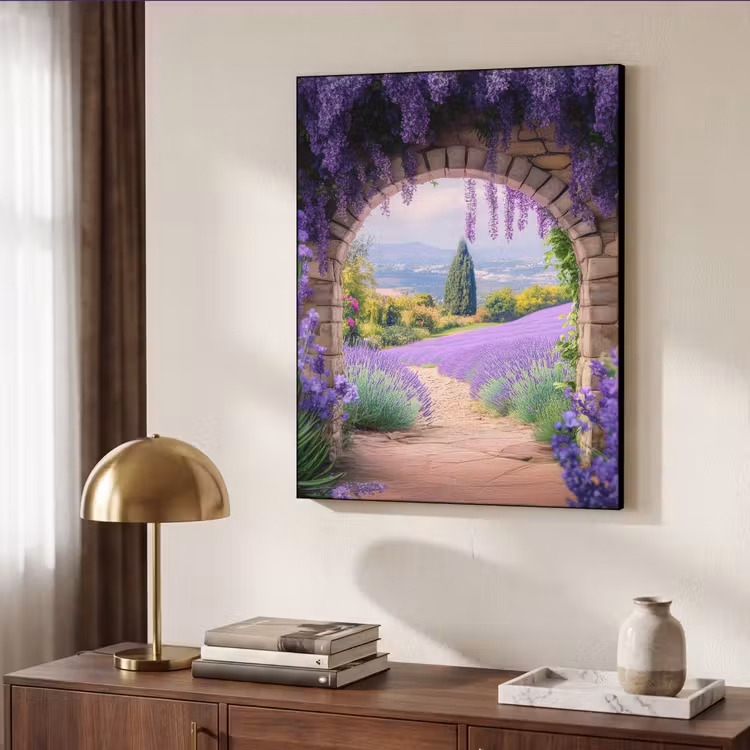 Art Frame - Doorkijk - Lavendel - Bloemen - Paars - Poort — 9