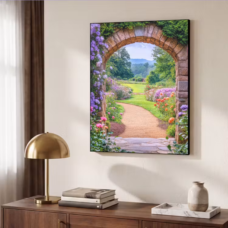 Art Frame - Doorkijk - Poort - Bloemen - Tuin — 10