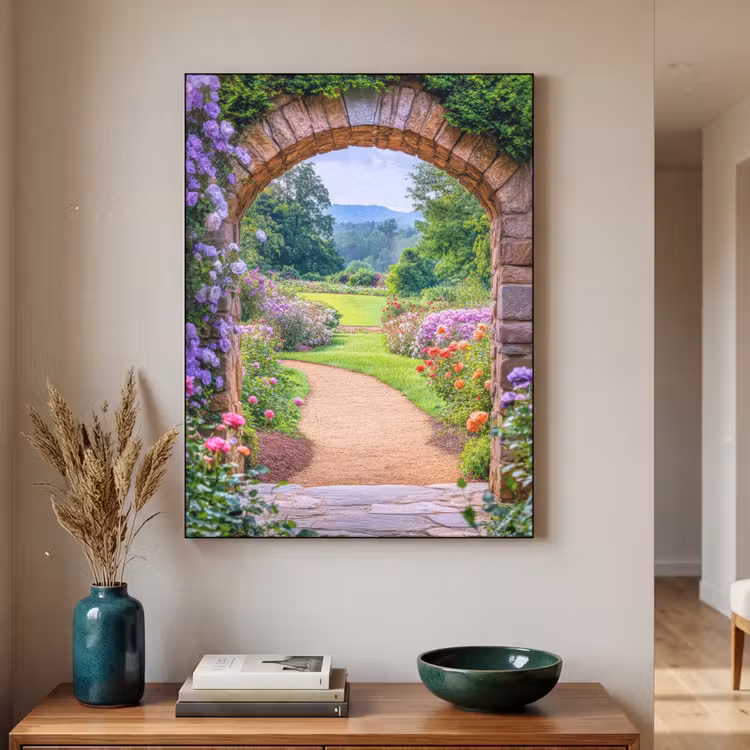 Art Frame - Doorkijk - Poort - Bloemen - Tuin — 3