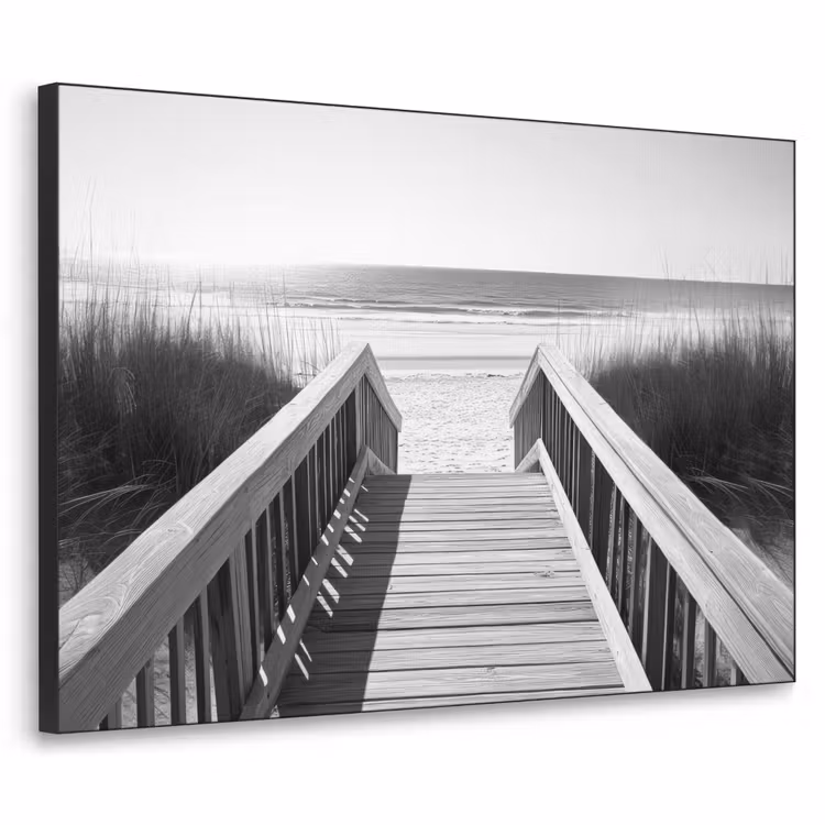 Art Frame - Loopbrug - Hout - Strand - Zee — 1