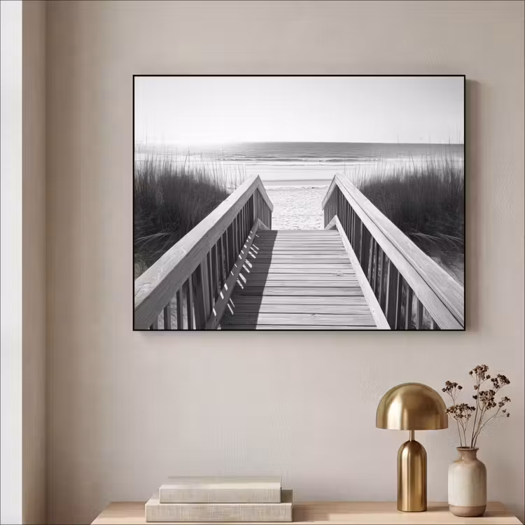 Art Frame - Loopbrug - Hout - Strand - Zee — 5