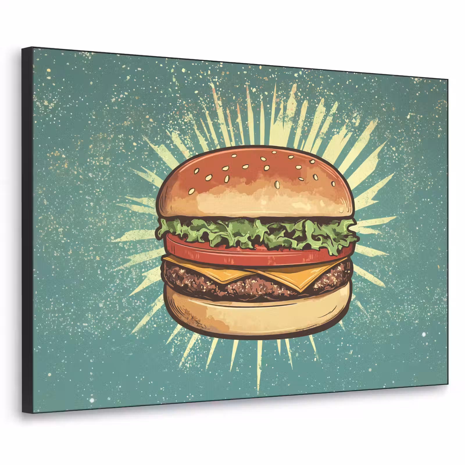 Art Frame - Hamburger - Illustratie - Sla - Kaas — 1
