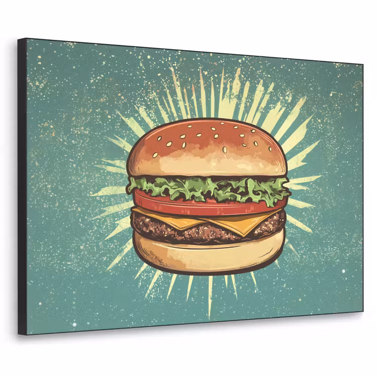 Art Frame - Hamburger - Illustratie - Sla - Kaas — 1