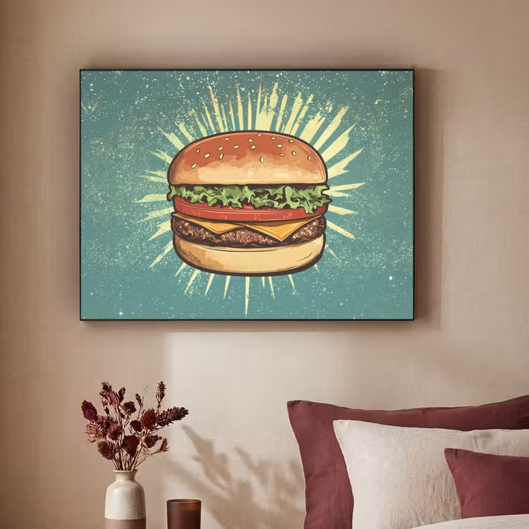 Art Frame - Hamburger - Illustratie - Sla - Kaas — 3