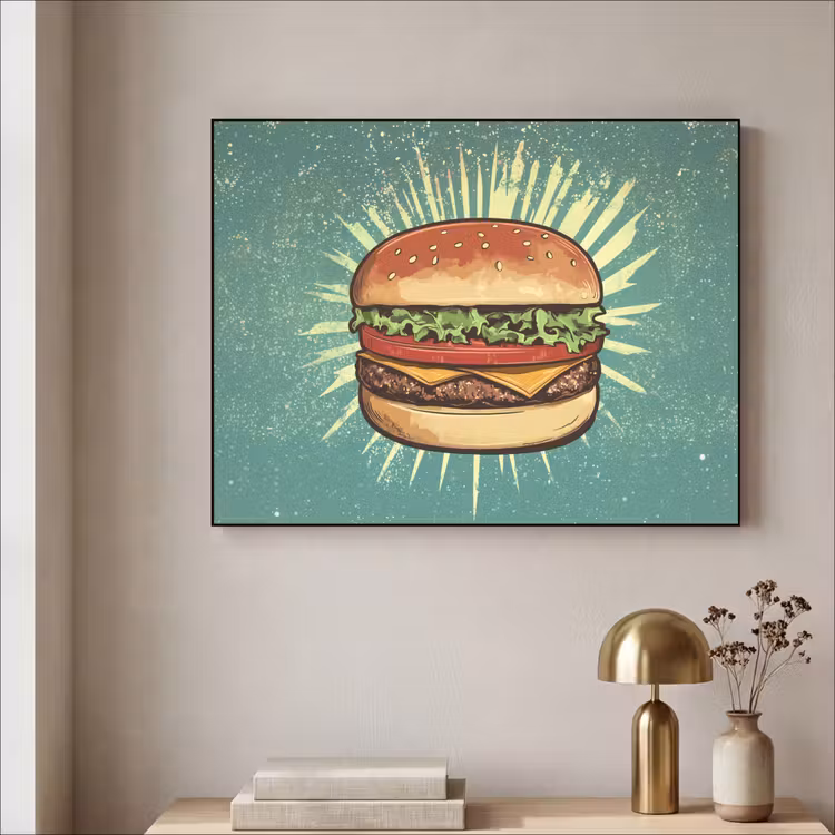 Art Frame - Hamburger - Illustratie - Sla - Kaas — 5