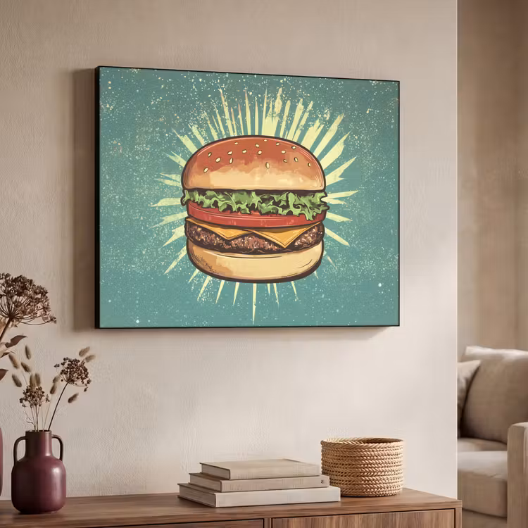 Art Frame - Hamburger - Illustratie - Sla - Kaas — 7