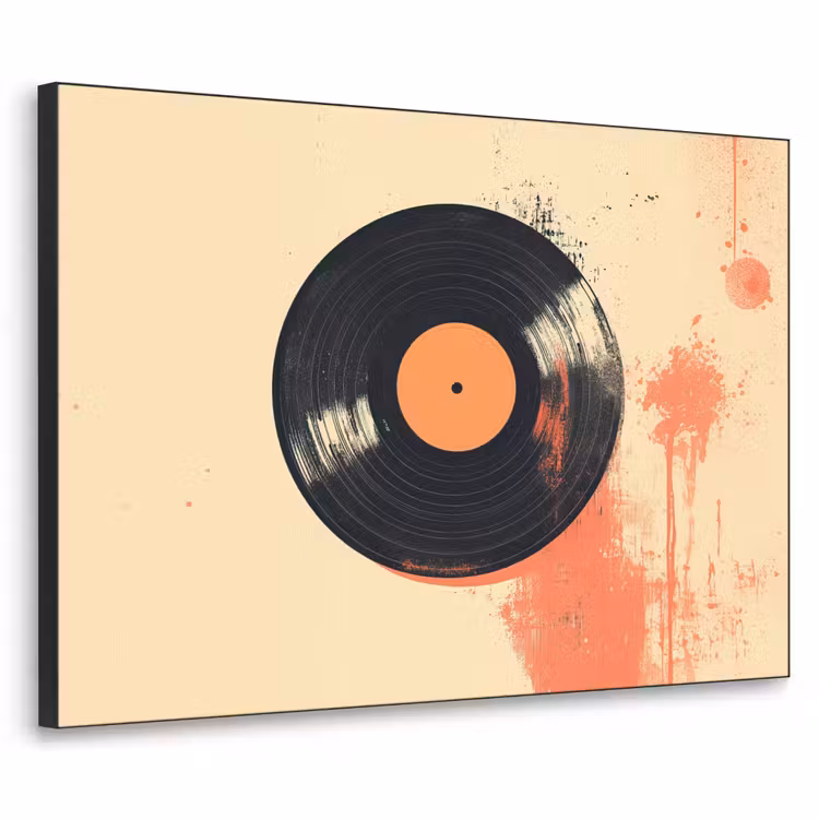 Art Frame - Vinylplaat - Zwart - Verfspatten - Retro — 1