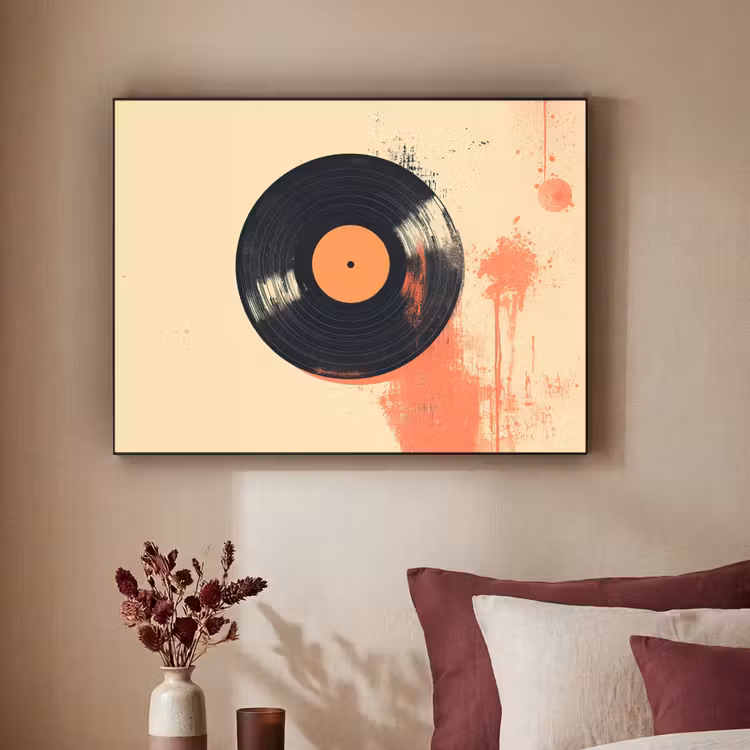 Art Frame - Vinylplaat - Zwart - Verfspatten - Retro — 3