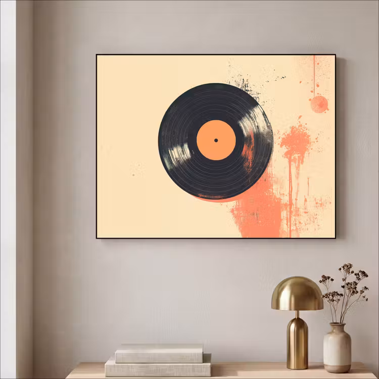 Art Frame - Vinylplaat - Zwart - Verfspatten - Retro — 5