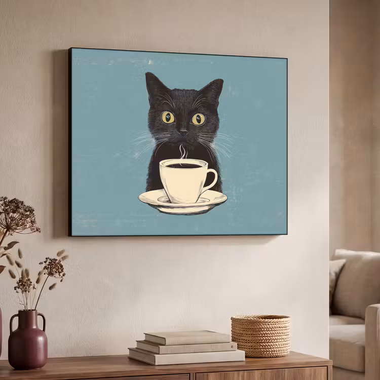Art Frame - Kat - Zwart - Koffie - Minimalistisch — 7