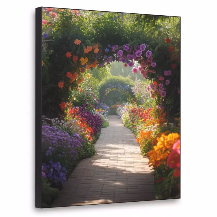 Art Frame - Doorkijk - Pad - Bloemen - Struik - Kleurrijk — 1