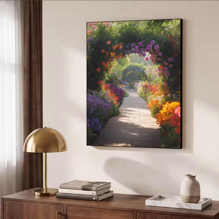 Art Frame - Doorkijk - Pad - Bloemen - Struik - Kleurrijk — 10