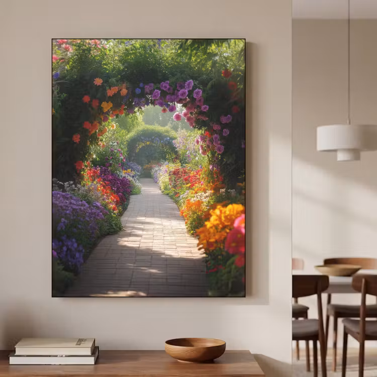 Art Frame - Doorkijk - Pad - Bloemen - Struik - Kleurrijk — 7