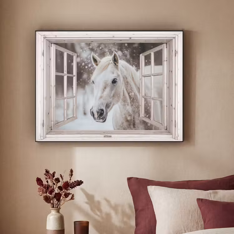Art Frame - Paard - Wit - Winter - Sneeuw - Doorkijk - Dieren — 3