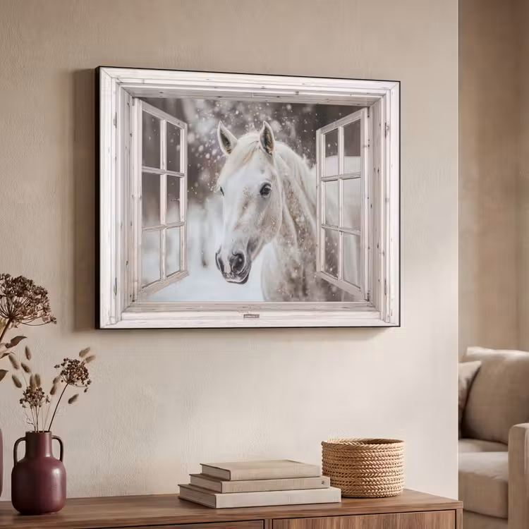 Art Frame - Paard - Wit - Winter - Sneeuw - Doorkijk - Dieren — 7