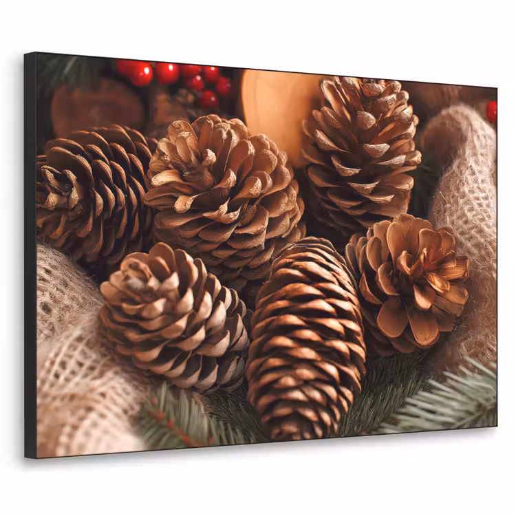 Art Frame - Dennenappels - Boom - Winter - Natuur - Bruin — 1