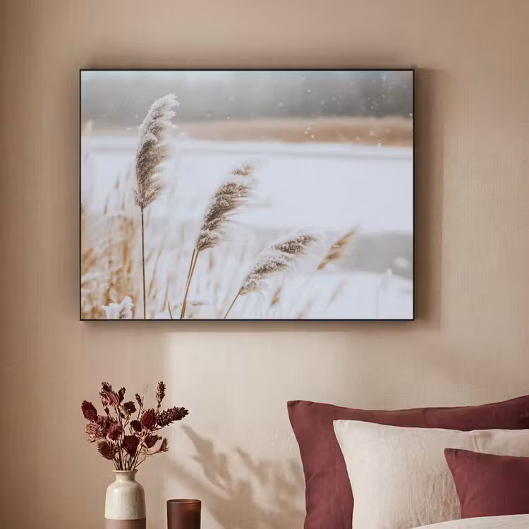 Art Frame - Riet - Meer - Winter - Natuur - Sneeuw - Beige — 3