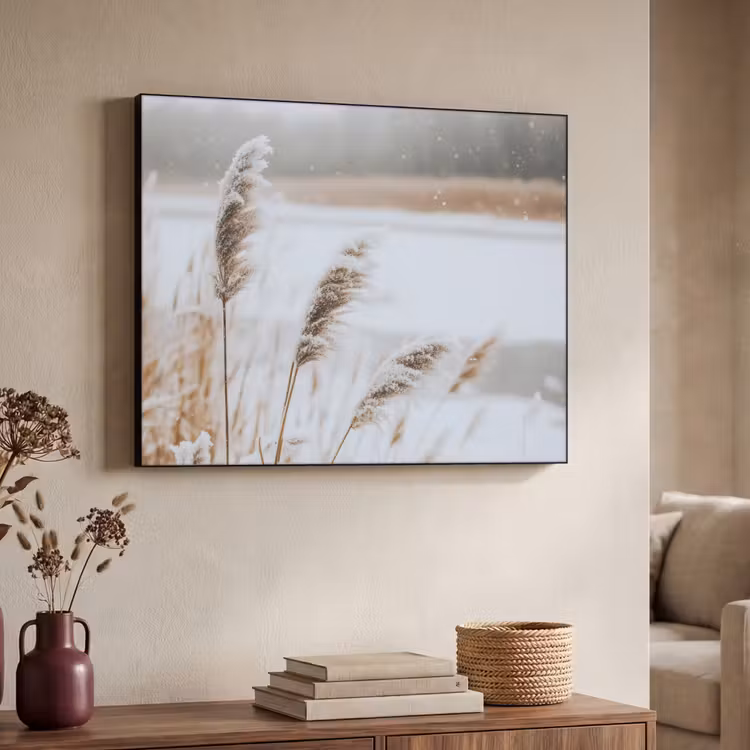 Art Frame - Riet - Meer - Winter - Natuur - Sneeuw - Beige — 7