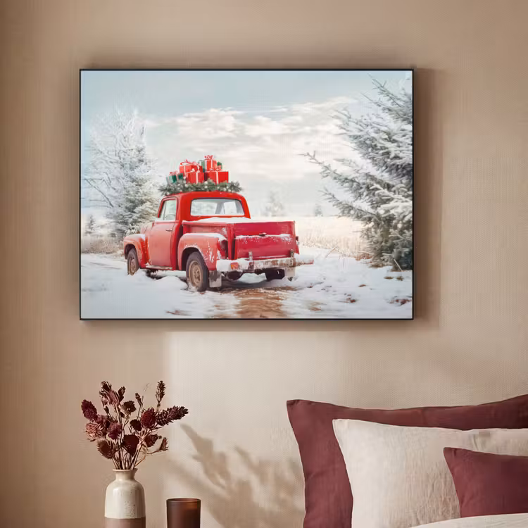 Art Frame - Auto - Rood - Cadeaus - Winter - Sneeuw - Kerst — 3