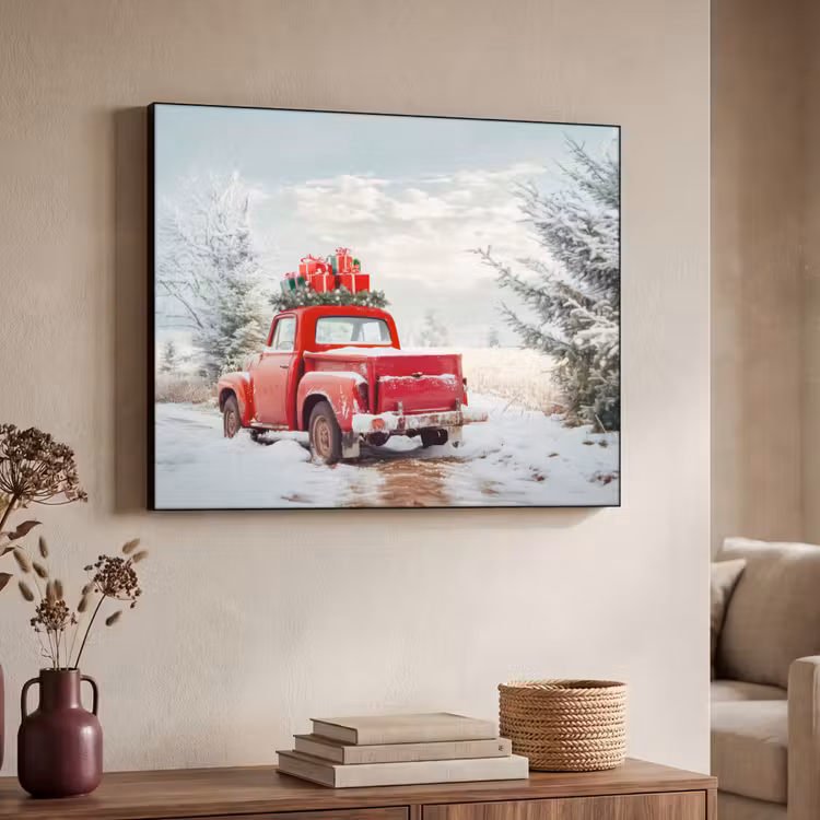 Art Frame - Auto - Rood - Cadeaus - Winter - Sneeuw - Kerst — 7