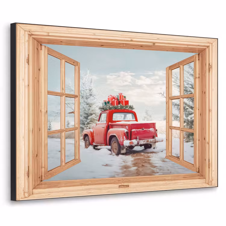 Art Frame - Doorkijk - Auto - Kerst - Cadeaus - Winter - Landschap — 1