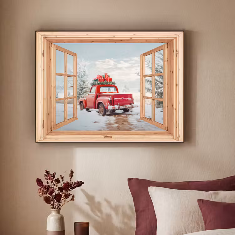 Art Frame - Doorkijk - Auto - Kerst - Cadeaus - Winter - Landschap — 3