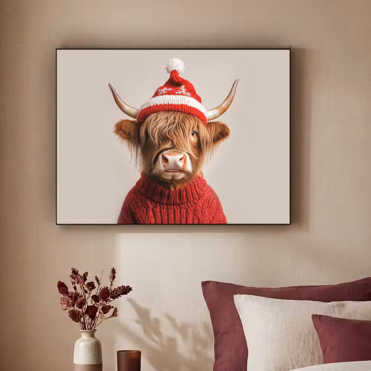 Art Frame - Schotse Hooglander - Kerst - Muts - Trui - Winter — 3
