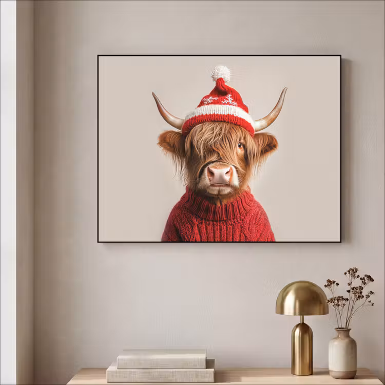 Art Frame - Schotse Hooglander - Kerst - Muts - Trui - Winter — 5