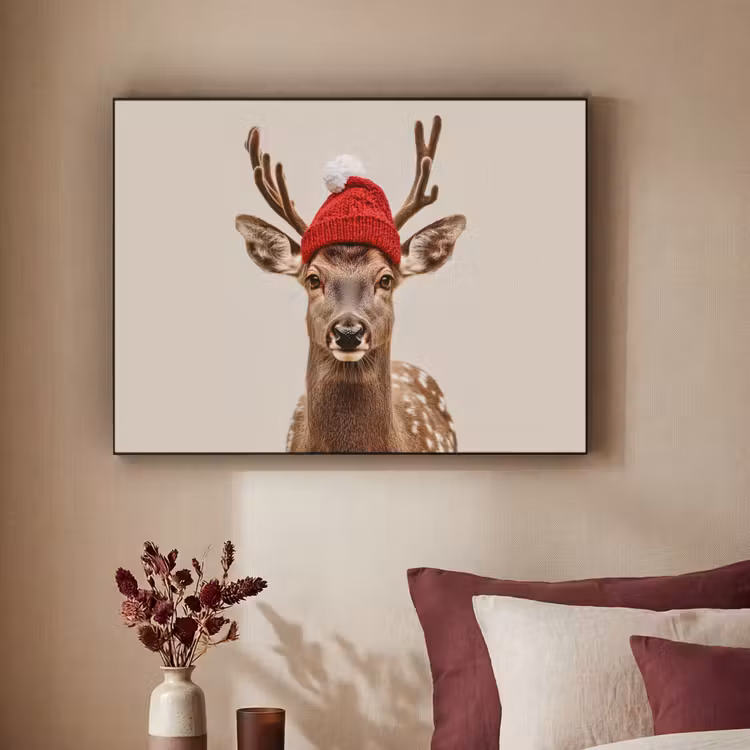 Art Frame - Hert - Kerst - Muts - Dieren - Winter - Grappig — 3