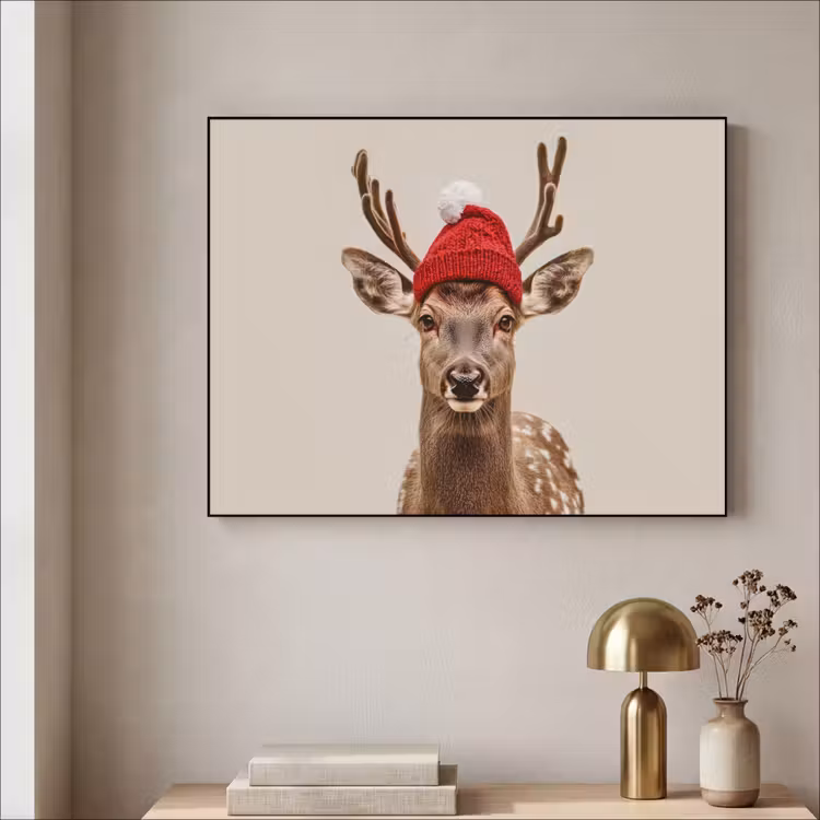 Art Frame - Hert - Kerst - Muts - Dieren - Winter - Grappig — 5